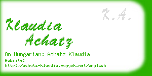 klaudia achatz business card